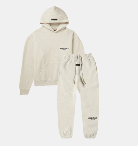 FEAR OF GOD ESSENTIALS LIGHT HEATHER OATMEAL TRACKSUIT (SS22)
